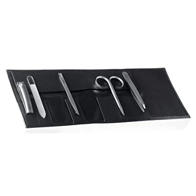 Image de Rubis Kit de manucure voyage Set Deluxe Ciseaux à ongles classiques, coupe ongles, repousse cuticules, lime en verre et pince sourcils classique