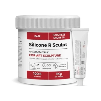 Image de Caoutchouc de silicone pour sculpteurs R SCULPT, à deux composants et facile utiliser, copie tous les détails fins est compatible avec résines, le plâtre, béton d&#039;autre (1 kg)