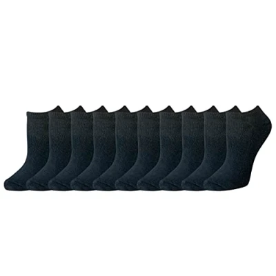 Image de Amazon Essentials Chaussettes Invisibles à Semelle Légèrement Renforcée en Coton Femme, 10 Paires, Noir, 36 39.5