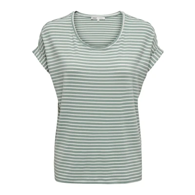 Image de ONLY Onlmoster Stripe O NECK Tshirt imprimé, Femme, Taille: Small, Jadeite/cloud dancer