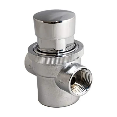 Image de GOLDMAN SERVICE Robinet poussoir avec minuteur chromé pour lavabo automatique, utilisation dans l&#039;hôtellerie et l&#039;industrie