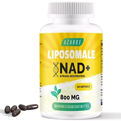 Image de Liposomal NAD+ &amp; Trans Resveratrol 800mg Softgels, NMN Alternative Plus Efficace Que NMN, Haute Absorption, Supplément Réel pour la Réparation Cellulaire