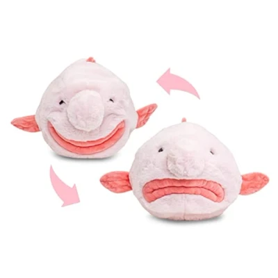 Image de Uni Toys Blobfish Flip Peluche, Peluche Reversible 29 cm (Longueur) Poisson en Doudou