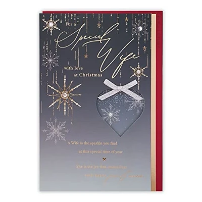Image de Clintons: Carte de Noël pour femme avec flocons neige