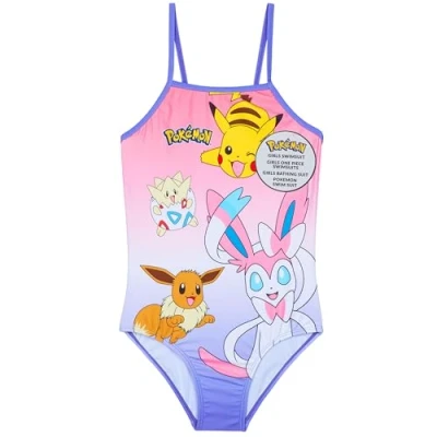 Image de Get Trend Pokemon Maillot de Bain Fille 1 Piece Maillots Ado Confortables et Extensibles Cadeau Plage Piscine Vacances (7 8 Ans, Multi Pokemon)