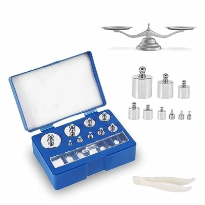 Image de Lot de 17 poids calibrage 10 mg 100 g Balance précision Kit d&#039;étalonnage avec pince pour numérique à bijoux