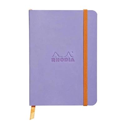 Image de RHODIA 117359C Carnet Souple Iris A6 10,5 x 14,8 cm Pointillés Dot 144 pages Papier Clairefontaine Ivoire 90 g/m² Marque Page, Fermeture Élastique Simili Cuir Collection Rhodiarama