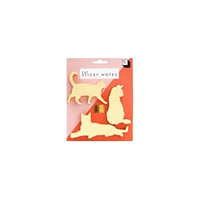 Image de Good Design Works notes autocollantes en forme de chat Comprend 3 motifs distincts Blocs adhésifs Bloc Papier fantaisie Fournitures bureau à
