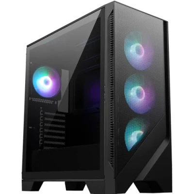Image de MSI MAG Forge 321R Airflow Boîtier PC Moyen Tour ATX, Compatible avec Les GPU RTX 40, Ventilateurs ARGB, filtres à poussière magnétiques, Verre trempé, Hub de contrôle USB Type C 3.2 Gen 2x2