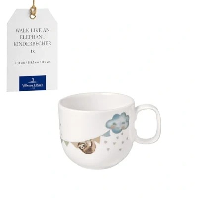Image de Villeroy &amp; Boch Boho kids Walk like an elephant Petite tasse pour enfants avec anse, en porcelaine, Lavable au lave vaisselle, Compatible micro ondes, Multicolore