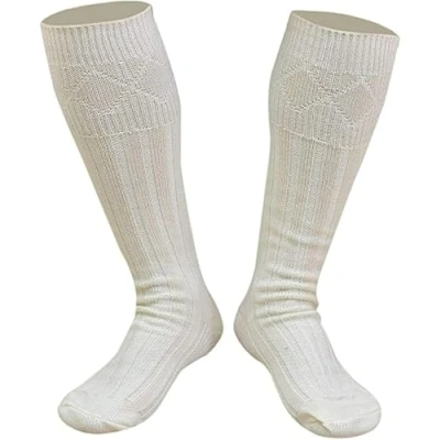 Image de Boolavard 1 Paire de Chaussettes Costume, Oktoberfest pour Femmes et Hommes en Marron, Vert, Noir, Gris, Blanc 35 47 (XS : 37, Blanc)