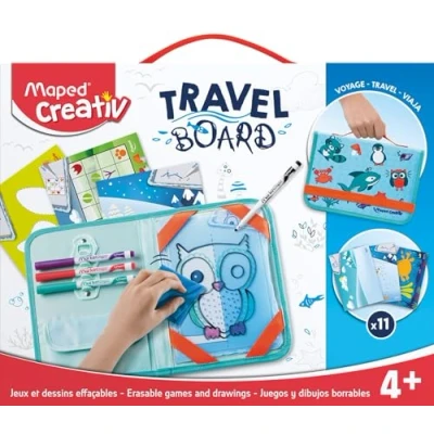 Image de MAPED Creativ Valisette Ardoise Dessins Effaçables Animaux Loisirs Créatifs enfants Mini Transparente