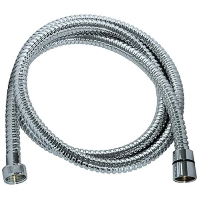 Image de Flexible de douche ROUSSEAU Écrous métal anti torsion Pression 1 bar Longueur 1m75 Inox chromé double agrafage