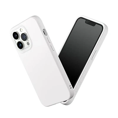 Image de RHINOSHIELD Coque Compatible avec [iPhone 13 Pro Max] SolidSuit Fine Technologie d&#039;absorption des Chocs et Finition Premium Mate, Contour objectif photo interchangeable Blanc Classic