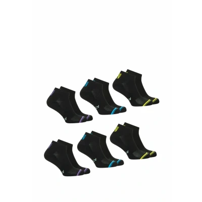 Image de Athena LOT DE 6 Paires Chaussettes, Homme, Taille: 43 46, noir et jaune bleu violet