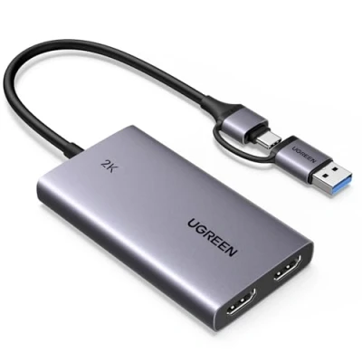 Image de UGREEN Carte Acquisition Vidéo HDMI 4K 30Hz Entrée USB C A 3.1 2K Enregistrement en Streaming de Capture Boucle Compatible avec Switch PS5 PS4 Xbox MacBook iPad Air Caméra PC
