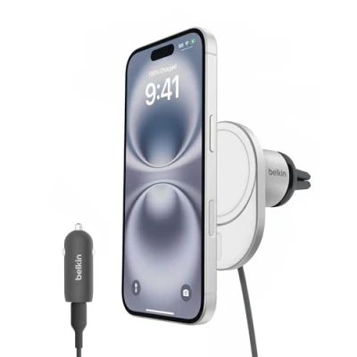 Image de Belkin BoostCharge Pro Smartphone Argent, Blanc USB Recharge sans fil Charge rapide Auto Neuf