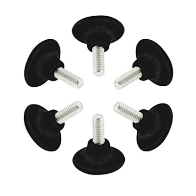 Image de sourcing map 6pcs Pieds de Nivellement Meuble Réglable Pied Patin Jambe Table Chaise Base Protection Plancher M8x15mm Tige filetée Glisse 37mm Dia tête