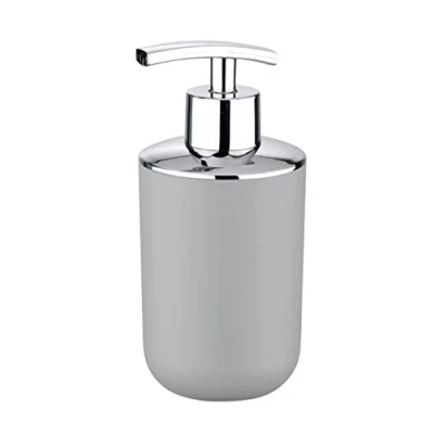 Image de WENKO Distributeur Savon Liquide, Porte Brasil, Gris, PET incassable, 320 ml, 7.3 x 16.5 9 cm