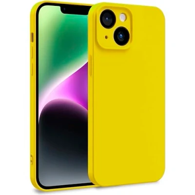 Image de MyGadget Coque Compatible avec Apple iPhone 14 Case TPU Souple &amp; Soft Doublure Microfibre Cover Protection Extra Fine Légère Jaune