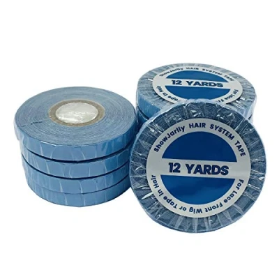 Image de ShowJarlly Ruban adhésif double Lace Bleu Front Support Bande Adhensive pour Remplacement de Trame Cheveux et Extension Adhesive 0.8cm*12Yards
