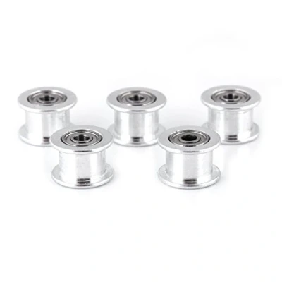 Image de Walfront Accessoires pour imprimante 3D, 5 pièces 2GT en aluminium, poulie de synchronisation 3 mm/5 mm, roue d&#039;alésage 16/20 dents, ceinture largeur 6 mm/10 mm (W6 16T, Bore 3, Toothless)