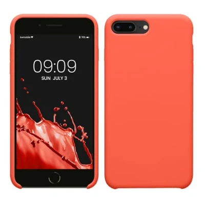 Image de kwmobile Housse Compatible avec Apple iPhone 7 Plus/iPhone 8 Plus Coque de téléphone Protection Souple en TPU Silicone Corail Vif