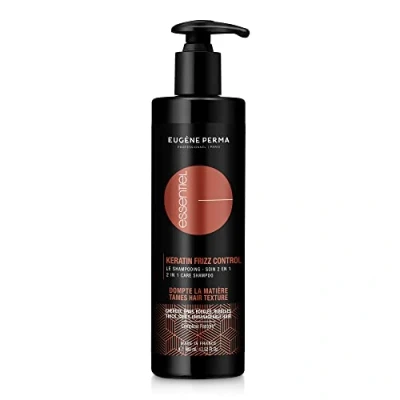 Image de Eugene Perma Shampoing Essentiel Keratin Frizz Control 2 en 1 400 ml Pour cheveux épais et indisciplinés