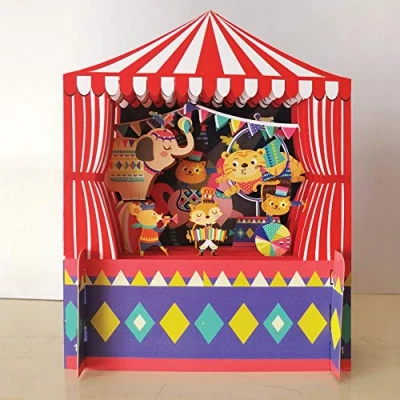 Image de Carte de vœux pop up 3D découpée au laser pour enfant Motif tente cirque