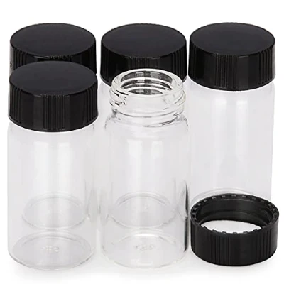 Image de Labasics Flacons D&#039;échantillon avec Casquette, Sample Vials Flacon échantillon à Chapeau vis D&#039;échantillonnage de Liquide en Verre Transparent Réactif, 20 ml / 0,6 oz. Paquet