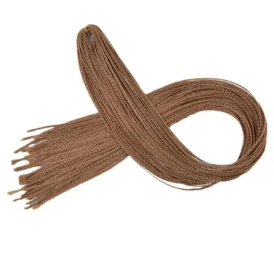 Image de tresses ombrées, fines en boîte, extensions de cheveux au crochet, synthétiques, arc ciel(27)