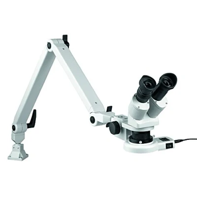 Image de Eschenbach Microscope stéréo Optique Lumineux avec Anneau LED, grossissement 10x/20x, Bras articulé