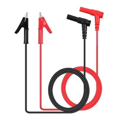 Image de Neoteck Fiche Banane à Pince Alligator Cordon de Mesure Sonde Test Pinces Crocodile Clip Câble Laboratoire avec Plug Ultra Résistant 1m Longue pour Multimètre