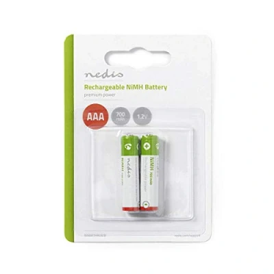 Image de Nedis Lot de 2 Piles AAA Rechargeables Ni MH 1,2 V 700 mAh
