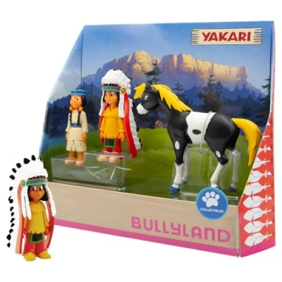 Image de Bullyland 43309 Set, Yakari dans une boîte cadeau, 3 pièces, figurines peintes à la main, sans PVC, pour les enfants un jeu imaginatif, Unisex Children, 43309, multicolor