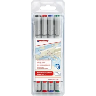 Image de edding 151 F stylo non permanent noir 1 plume ronde,6 mm pour écrire sur le verre, plastique, les films et surfaces lisses séchage rapide, peut être corrigé à l&#039;eau