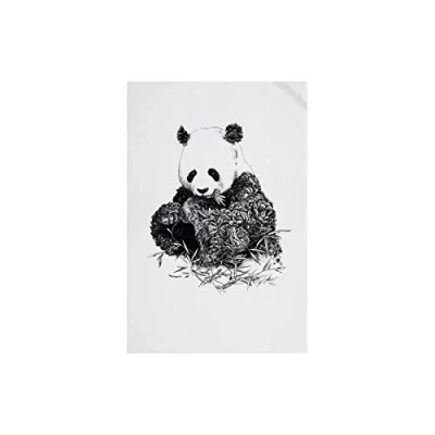Image de Maxwell &amp; Williams Serviette de Table 100% Coton, Imprimé Fleuri Panda Géant, Collection Marini Ferlazzo, 50 x 70 cm Noir et Blanc