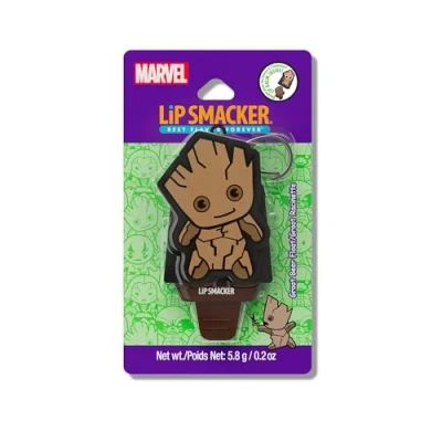 Image de Lip Smacker Marvel, Les Gardiens de la Galaxie, Baume à Lèvres Enfants avec Porte Clé Forme Sucette Facile Appliquer, Infusé l&#039;Huile Ricin, Groot Beer Float