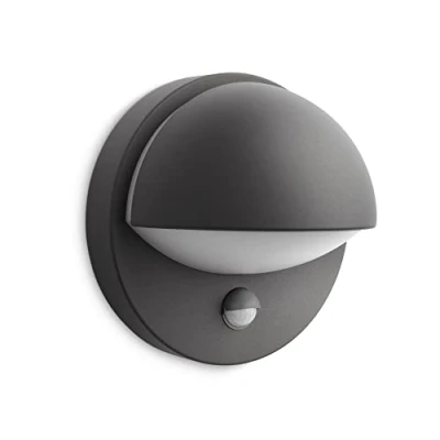 Image de Philips Mygarden, applique murale extérieure June avec détecteur de mouvement, nécessite une ampoule E27 max 60W, anthracite