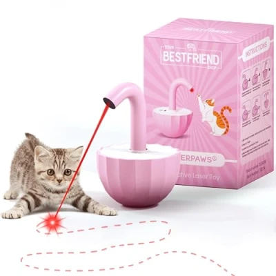 Image de Laserpaws© Jouet Chat Interactif avec Laser pour Auto Jouets Chats et Jeux Divertissant Stimulation Amusement (rose)