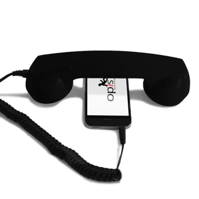 Image de Combiné Téléphone Rétro pour Smartphones Android Noir Neuf