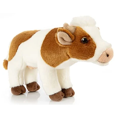 Image de Uni Toys Vache avec Voix courageuse, Debout 29 cm (Longueur) Peluche Boeuf Peluche, Doudou