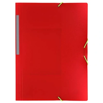 Image de Grafoplas Classeur poliplas translucido avec Fermeture Elastiques et 3 Rabats Rouge