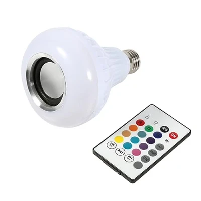 Image de Yosoo Ampoule LED E27 12W RVB Bluetooth Luminaire Couleur sans Fil Lecture de Musique Lampe avec Télécommande