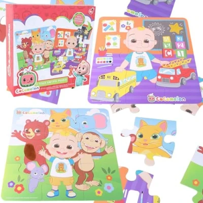 Image de Toyland® Cocomelon Lot de 2 Puzzles tactiles et Jouets sensoriels pour Tout Petits 18 Mois Plus