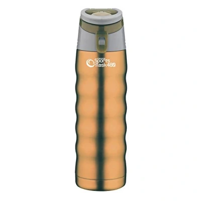 Image de Pioneer Bouteille d’eau de Sport avec poignée à double paroi en acier inoxydable 480ML, Bronze