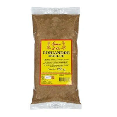 Image de Coriandre Poudre 250g Epice d&#039;Or, 100% Naturel, Sans Colorant, Additif, Arôme Artificiel Ni Conservateur