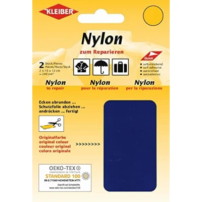 Image de Kleiber &amp; Co KG Lot de 2 rustines réparation Autocollantes imperméables en Nylon Bleu Marine 10 x 12 cm, Noir foncé, Centimeters