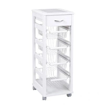 Image de LIBEROSHOPPING.eu LA TUA CASA IN UN CLIK Chariot gain de place pour fruits et tiroirs (blanc)