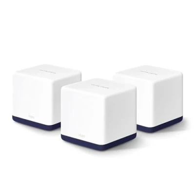 Image de MERCUSYS Halo H1900G(3 pack) TP Link WiFi Mesh Routeur Bi Bande AC1900Mbps, Couverture Jusqu&#039;à 550 m², 3 Ports Gigabit, Repeteur WiFi, Contrôles Parentaux Puissants, Remplissez la Maison de